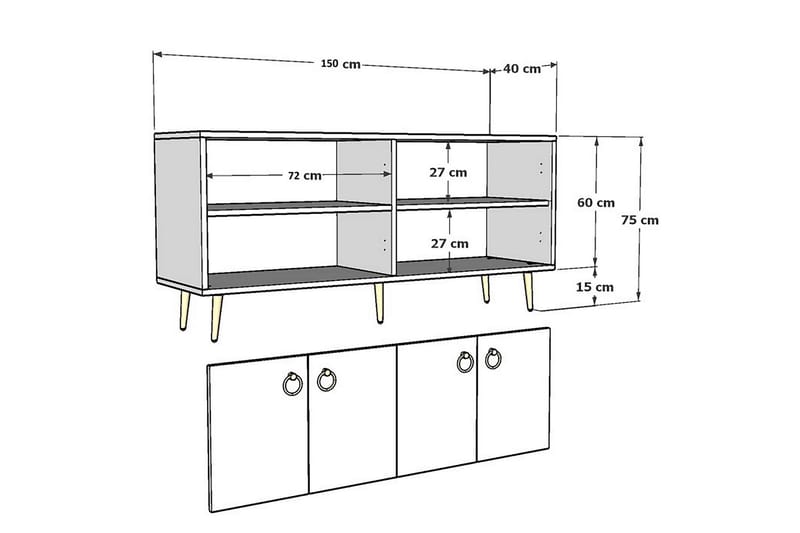 Drop Konsolbord 140x75 cm Brun - Hanah Home - Møbler - Borde - Aflastningsbord - Konsolbord & sidebord