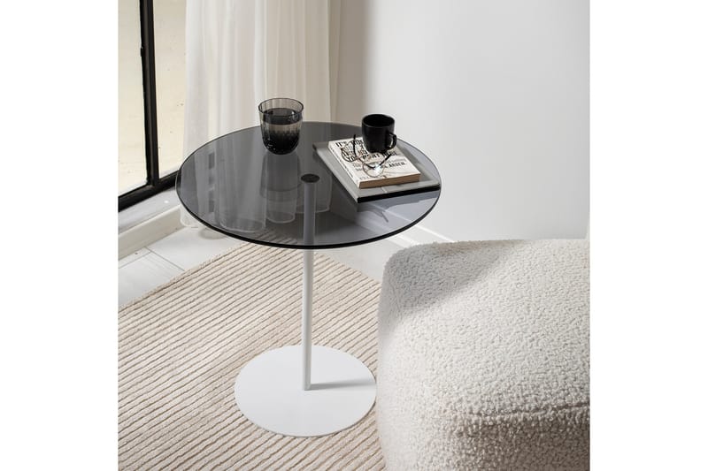 Chill-Out Sidebord 50x50 cm Hvid/Mørkegrå - Hanah Home - Møbler - Borde - Aflastningsbord - Lampebord