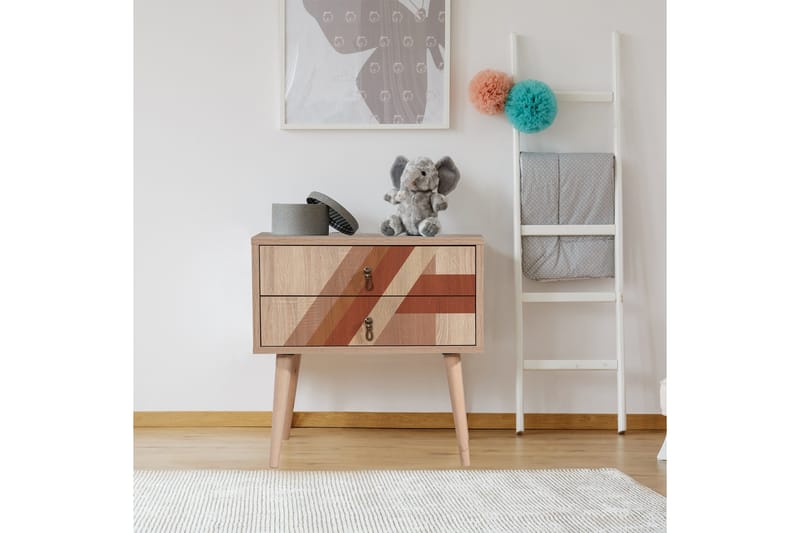 Bertoaria Natbord 60x40 cm Brun - Hanah Home - Møbler - Borde - Aflastningsbord - Sengebord