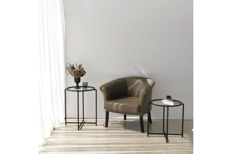 Akeno Sidebord 60x50 cm Sort - Hanah Home - Møbler - Borde - Aflastningsbord - Lampebord