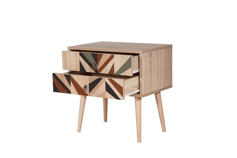 Bertoaria Natbord 60x40 cm Brun - Hanah Home - Møbler - Borde - Aflastningsbord - Sengebord