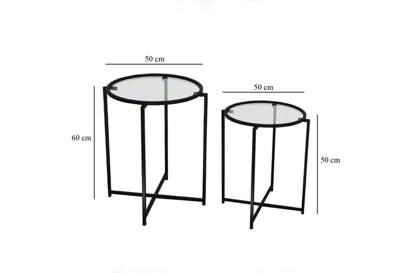 Akeno Sidebord 60x50 cm Sort - Hanah Home - Møbler - Borde - Aflastningsbord - Lampebord