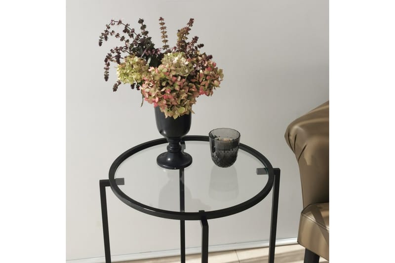 Akeno Sidebord 60x50 cm Sort - Hanah Home - Møbler - Borde - Aflastningsbord - Lampebord