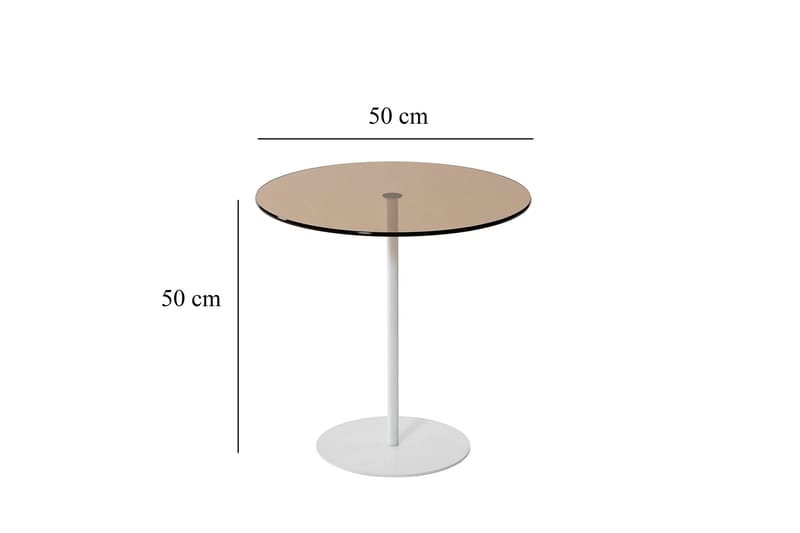 Chill-Out Sidebord 50x50 cm Hvid/Bronze - Hanah Home - Møbler - Borde - Aflastningsbord - Lampebord