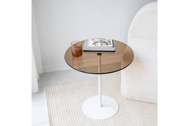 Chill-Out Sidebord 50x50 cm Hvid/Bronze - Hanah Home - Møbler - Borde - Aflastningsbord - Lampebord