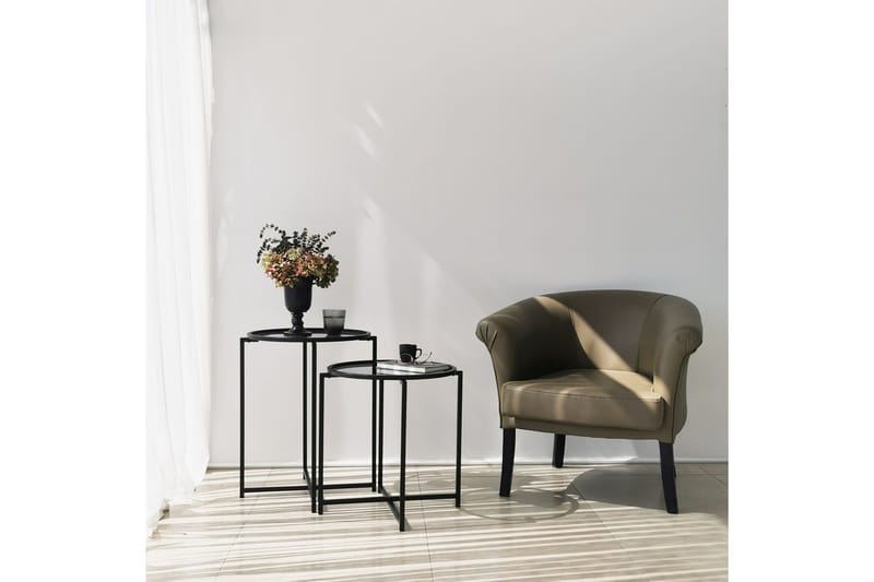 Akeno Sidebord 60x50 cm Sort - Hanah Home - Møbler - Borde - Aflastningsbord - Lampebord