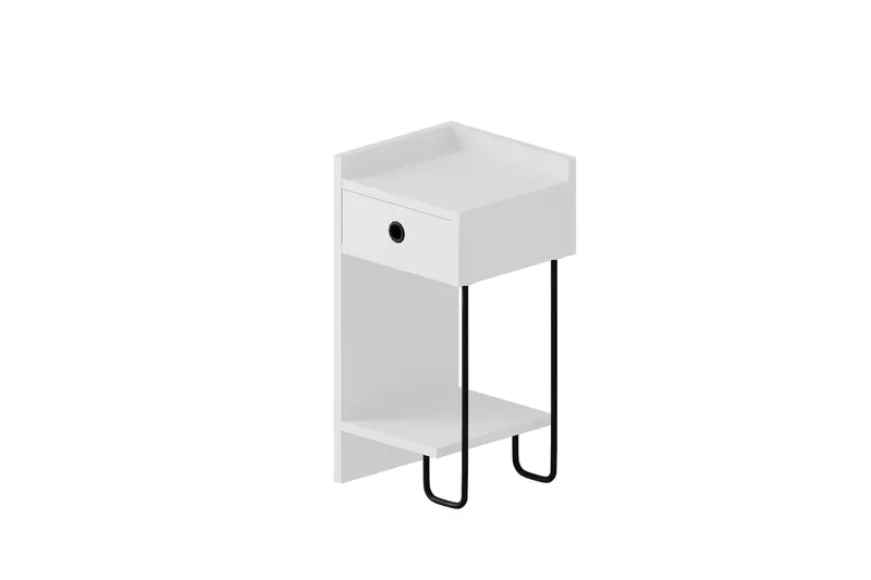 Sirius Nattbord 32x30 cm Hvit, Hanah Home