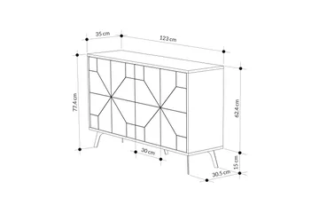 Dune Konsolbord 123x77,4 cm Brun/Hvid - Hanah Home - Møbler - Borde - Aflastningsbord - Entrébord