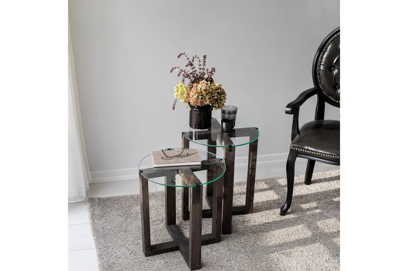 Liepene Sidebord 45x40 cm Sort - Hanah Home - Møbler - Borde - Aflastningsbord - Lampebord