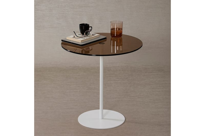 Chill-Out Sidebord 50x50 cm Hvid/Bronze - Hanah Home - Møbler - Borde - Aflastningsbord - Lampebord
