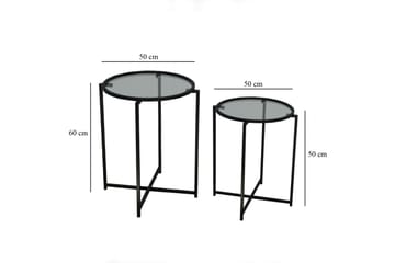 Akeno Sidebord 60x50 cm Sort - Hanah Home - Møbler - Borde - Aflastningsbord - Lampebord