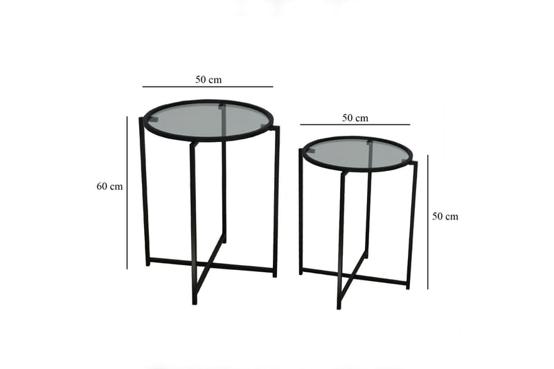 Akeno Sidebord 60x50 cm Sort - Hanah Home - Møbler - Borde - Aflastningsbord - Lampebord