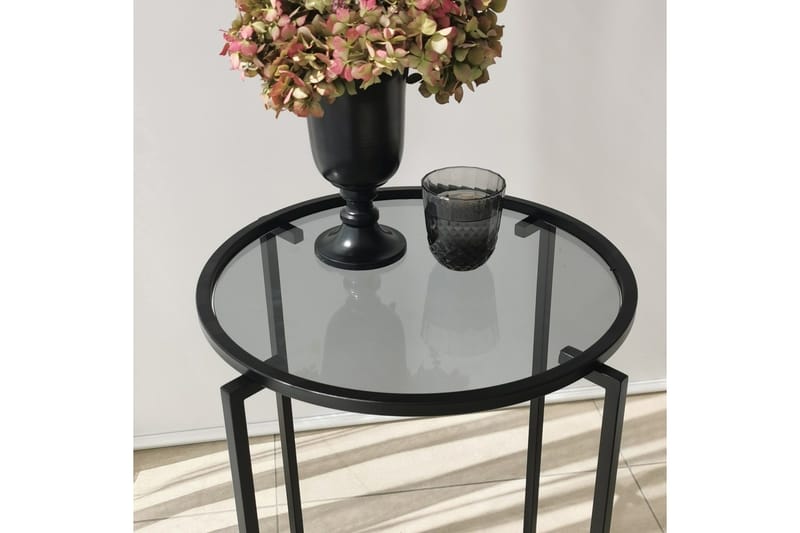 Akeno Sidebord 60x50 cm Sort - Hanah Home - Møbler - Borde - Aflastningsbord - Lampebord