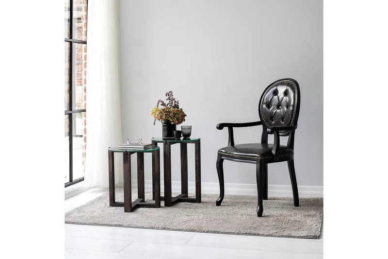 Liepene Sidebord 45x40 cm Sort - Hanah Home - Møbler - Borde - Aflastningsbord - Lampebord