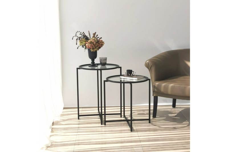 Akeno Sidebord 60x50 cm Sort - Hanah Home - Møbler - Borde - Aflastningsbord - Lampebord