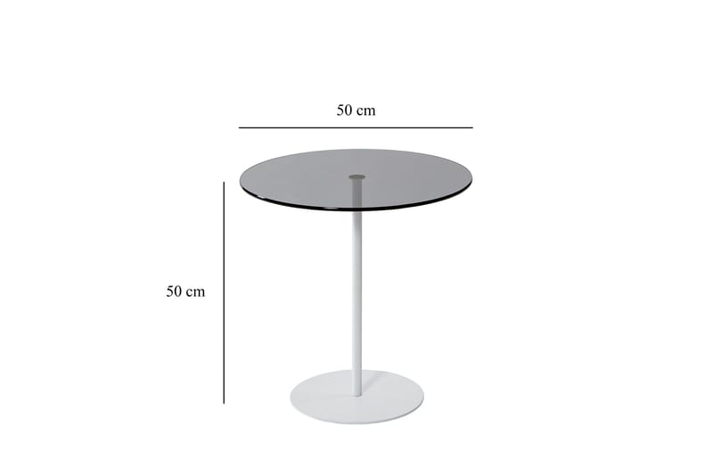 Chill-Out Sidebord 50x50 cm Hvid/Mørkegrå - Hanah Home - Møbler - Borde - Aflastningsbord - Lampebord