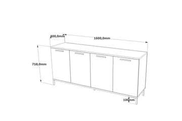 Jagmal Konsolbord 160x71,8 cm Antracit/Brun - Hanah Home - Møbler - Borde - Aflastningsbord - Konsolbord & sidebord