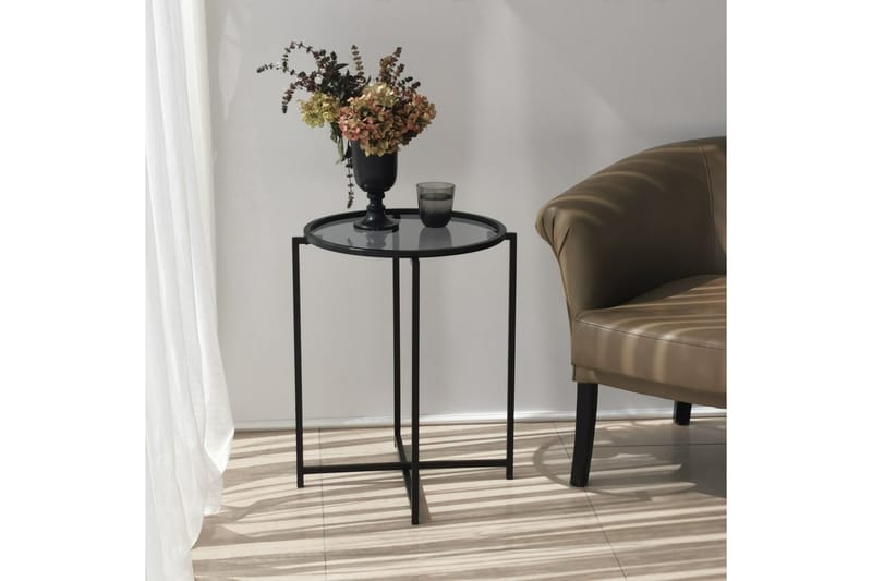 Akeno Sidebord 60x50 cm Sort - Hanah Home - Møbler - Borde - Aflastningsbord - Lampebord