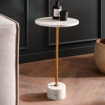 Aelros Sidebord 30 cm - hvid marmor med grå årer og guld - Møbler - Borde - Aflastningsbord - Konsolbord & sidebord