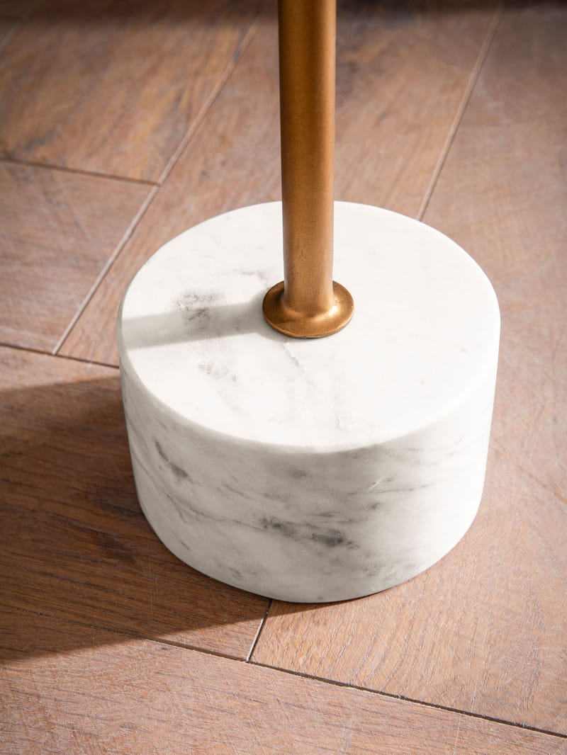 Aelros Sidebord 30 cm - hvid marmor med grå årer og guld - Møbler - Borde - Aflastningsbord - Konsolbord & sidebord