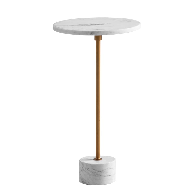 Aelros Sidebord 30 cm - hvid marmor med grå årer og guld - Møbler - Borde - Aflastningsbord - Konsolbord & sidebord