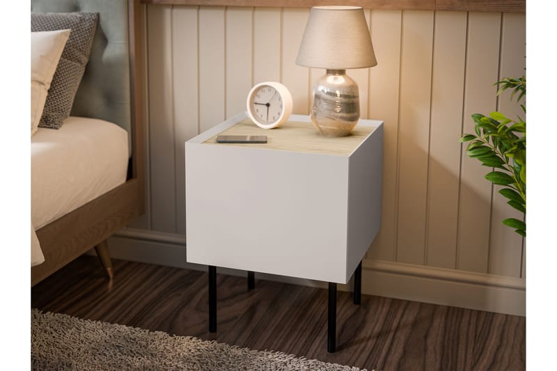 Akie Natbord 40 cm - Beige - Møbler - Borde - Aflastningsbord - Sengebord