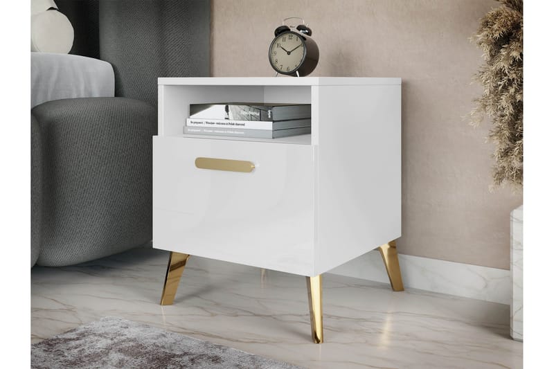 Akihiko Natbord 40 cm - Hvid - Møbler - Borde - Aflastningsbord - Sengebord