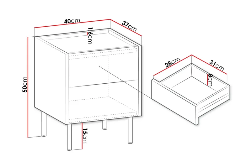 Akihito Natbord 40 cm - Brun - Møbler - Borde - Aflastningsbord - Sengebord