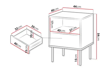 Akiko Natbord 44 cm - Grøn - Møbler - Borde - Aflastningsbord - Sengebord