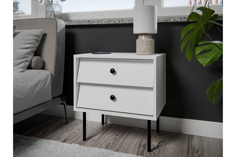 Akilesh Natbord 52 cm - Hvid - Møbler - Borde - Aflastningsbord - Sengebord