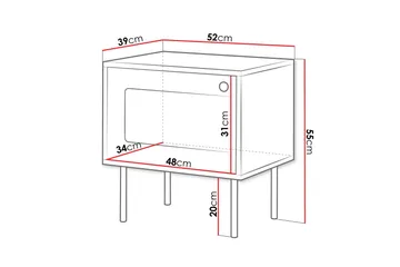 Akilesh Natbord 52 cm - Hvid - Møbler - Borde - Aflastningsbord - Sengebord