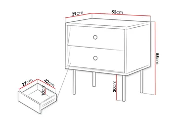 Akilesh Natbord 52 cm - Hvid - Møbler - Borde - Aflastningsbord - Sengebord