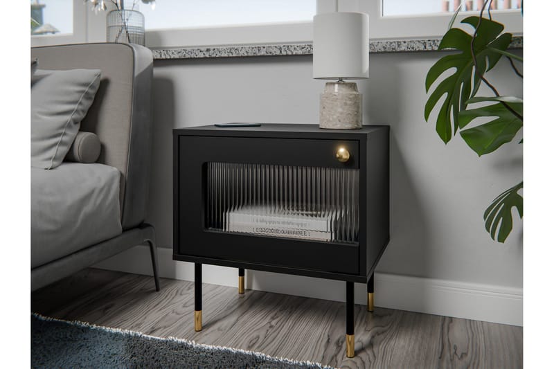 Akilesh Natbord 52 cm - Sort - Møbler - Borde - Aflastningsbord - Sengebord