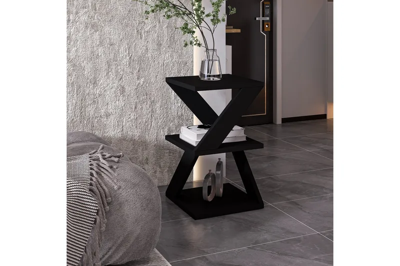 Albeni Sidebord 29,6 cm - Sort/Eg - Møbler - Borde - Aflastningsbord - Lampebord