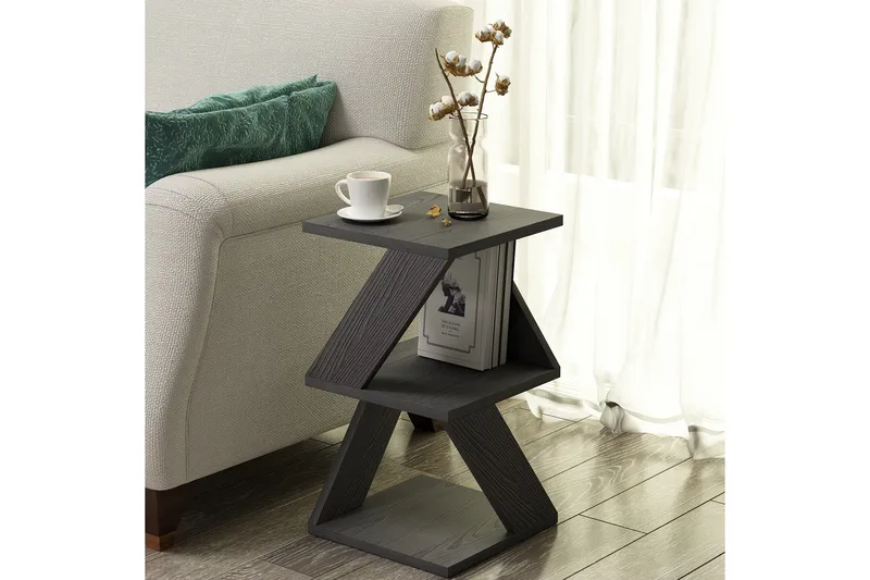 Albeni Sidebord 29,6 cm - Sort/Natur - Møbler - Borde - Aflastningsbord - Lampebord