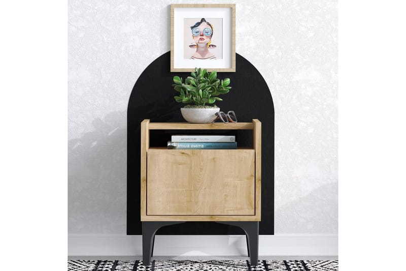 Alitha Natbord 40 cm - Sort/Mellemfarvet træ - Møbler - Borde - Aflastningsbord - Sengebord