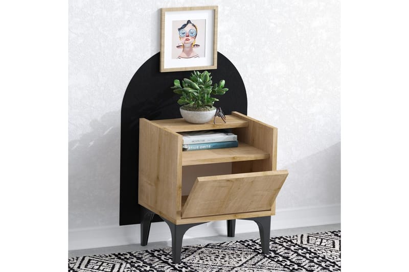Alitha Natbord 40 cm - Sort/Mellemfarvet træ - Møbler - Borde - Aflastningsbord - Sengebord