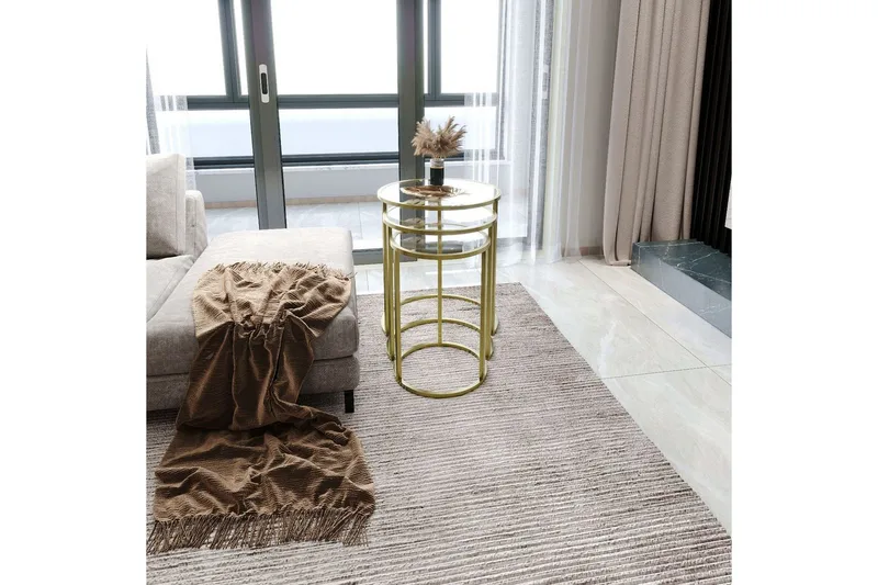 Alyasmin Sæt borde 34 cm - Guld/Gennemsigtig - Møbler - Borde - Aflastningsbord - Indskudsborde