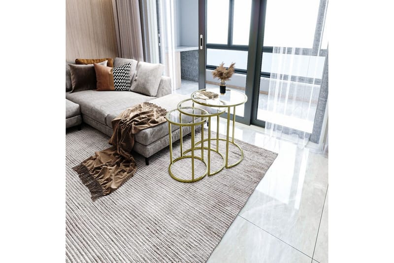 Alyasmin Sæt borde 34 cm - Guld/Gennemsigtig - Møbler - Borde - Aflastningsbord - Indskudsborde