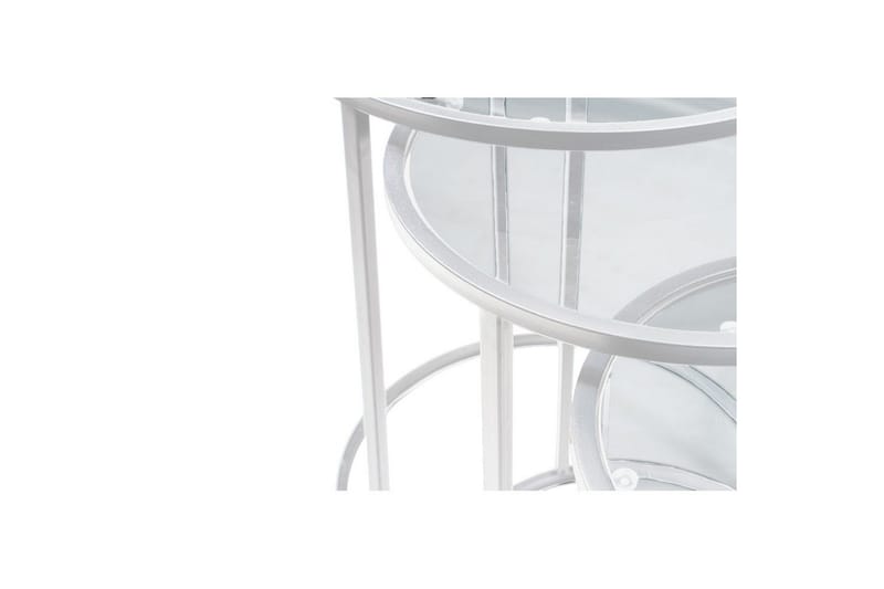 Alyasmin Sæt borde 34 cm - Hvid/Gennemsigtig - Møbler - Borde - Aflastningsbord - Indskudsborde