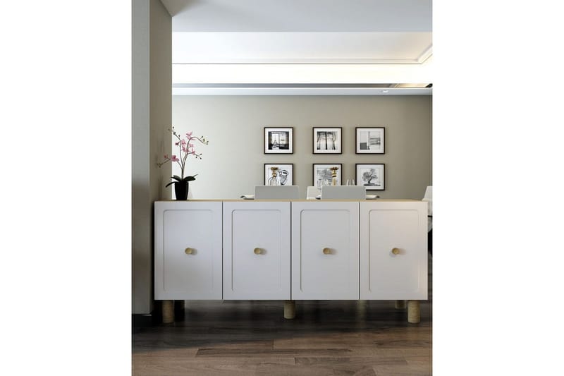 Amarinda Konsolbord 150 cm - Mellemfarvet træ/Hvid - Møbler - Borde - Aflastningsbord - Entrébord