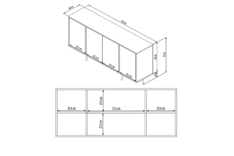 Ampelio Konsolbord 150 cm - Hvid - Møbler - Borde - Aflastningsbord - Entrébord