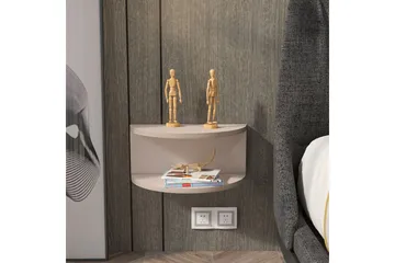 Antigua Vægophængt Sengebord 45 cm med Lyst Træudseende, Opbevaring med Hylde - Beige - Møbler - Borde - Aflastningsbord - Sengebord