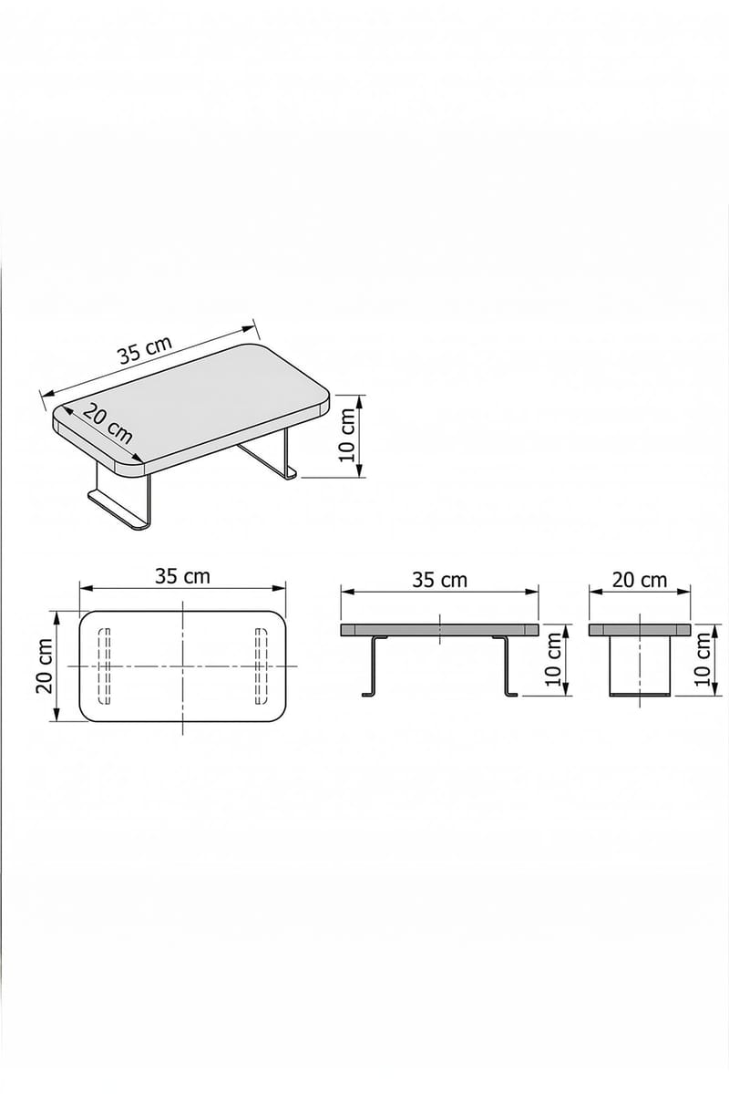 Armlænsbord Homitis Armona Tray II (32 x 10 x 32 cm) Hvid - Møbler - Borde - Aflastningsbord - Bakkebord & små borde