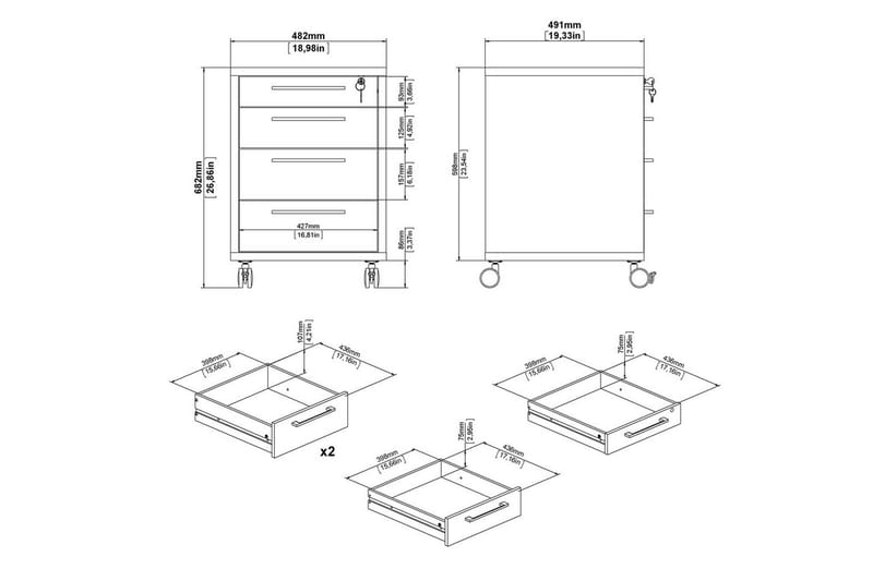 Astric Natbord 48,2 cm - Hvid - Møbler - Borde - Aflastningsbord - Sengebord