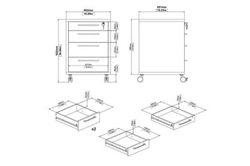 Astric Natbord 48,2 cm - Hvid - Møbler - Borde - Aflastningsbord - Sengebord