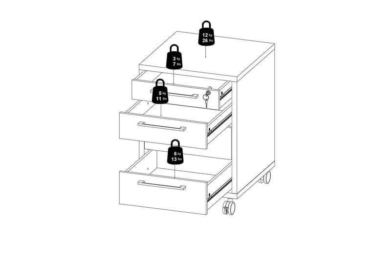 Astric Natbord 48,2 cm - Hvid - Møbler - Borde - Aflastningsbord - Sengebord