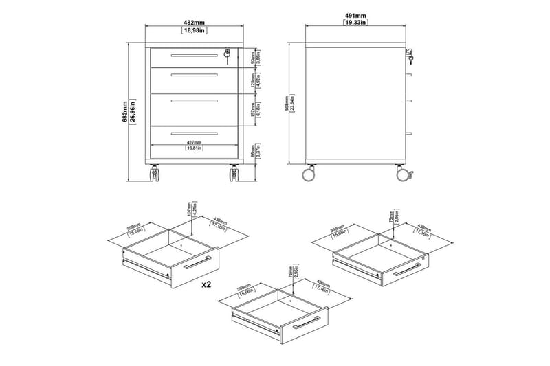Astric Natbord 48,2 cm - Hvid - Møbler - Borde - Aflastningsbord - Sengebord
