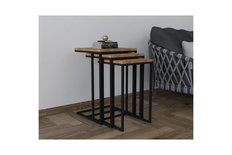 Auren Sæt borde 40 cm - Brun/Sort - Møbler - Borde - Aflastningsbord - Indskudsborde