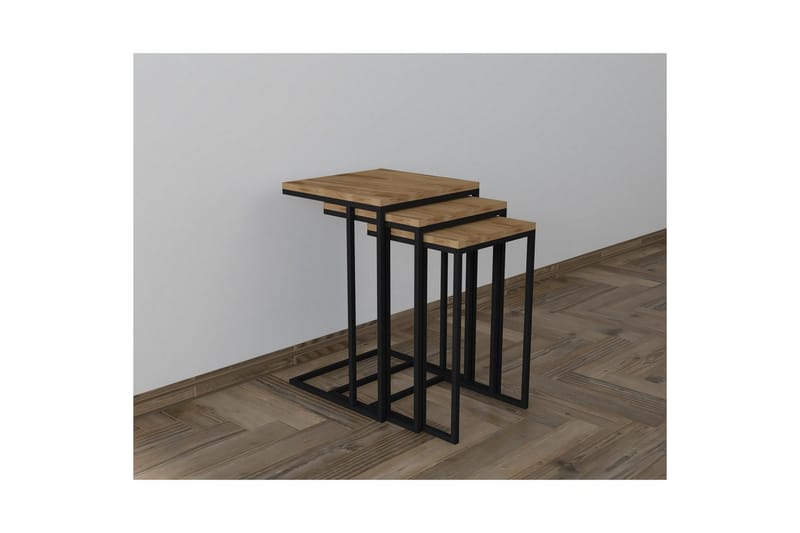 Auren Sæt borde 40 cm - Brun/Sort - Møbler - Borde - Aflastningsbord - Indskudsborde